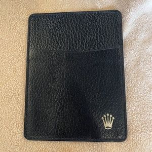 Vintage 1975 NEW Rolex pebble leather card holder